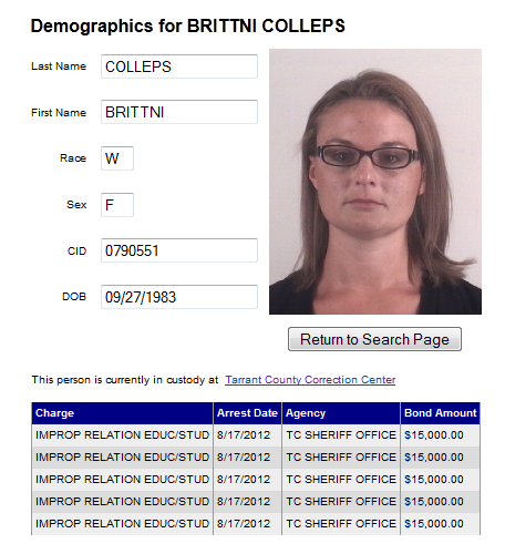 Colleps Brittni Tarrant Co Jail info.png